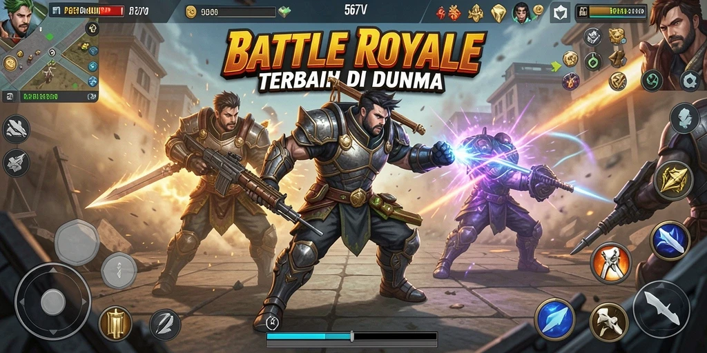 Tampilan seru gameplay Battle Royale di 567TV dengan aksi menegangkan.