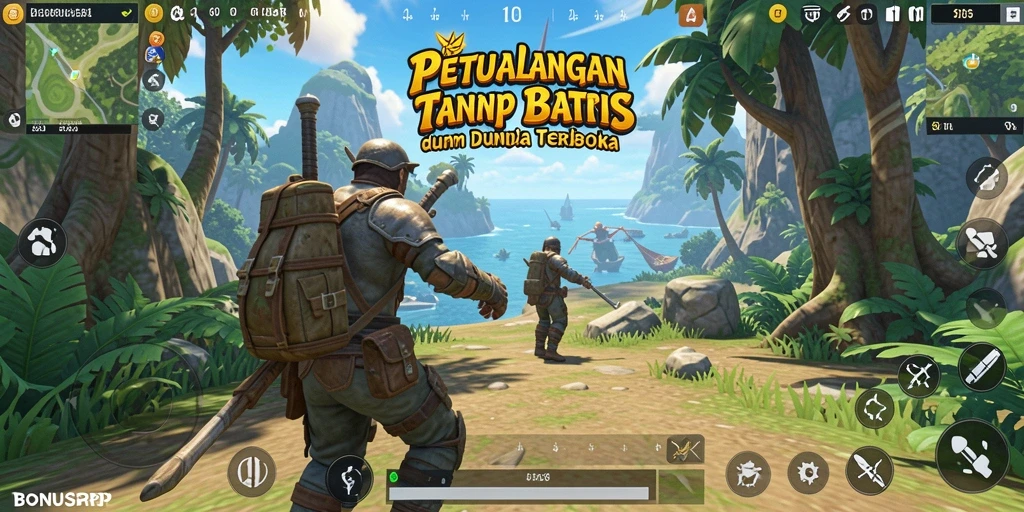 Gameplay <strong>BONUSRP</strong> yang mendebarkan dalam dunia terbuka yang luas.