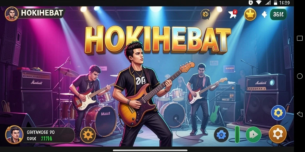 Tangkapan layar HOKIHEBAT menampilkan gameplay seru dalam dunia musik.