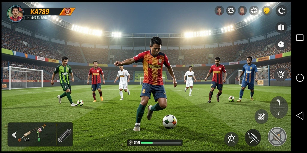 Tampilan gameplay menarik KA789 dalam pertandingan sepak bola.