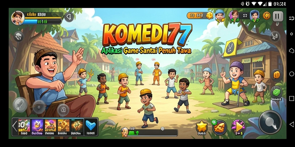 Tampilan gameplay seru dan lucu di KOMEDI77.