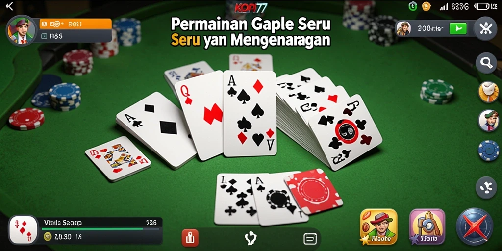 Tampilan gameplay KOPI77 dengan pemain bersaing dalam Gaple.