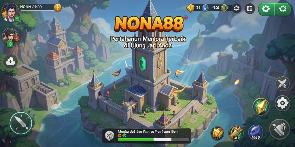 Tampilan menarik gameplay Tower Defense NONA88 yang mendebarkan.