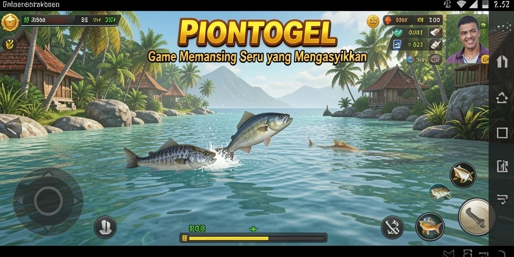 Tampilan gameplay <strong>PIONTOGEL</strong> yang menarik saat menangkap ikan.