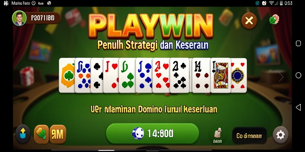 Tampilan menarik dari gameplay Domino di aplikasi PLAYWIN.