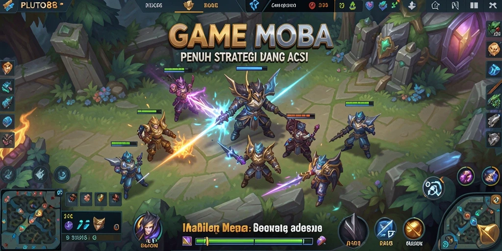 Screenshot gameplay PLUTO88 menunjukkan pertarungan hero yang seru.