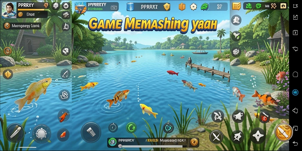 Screenshot PPRRYY menampilkan gameplay memancing yang seru.