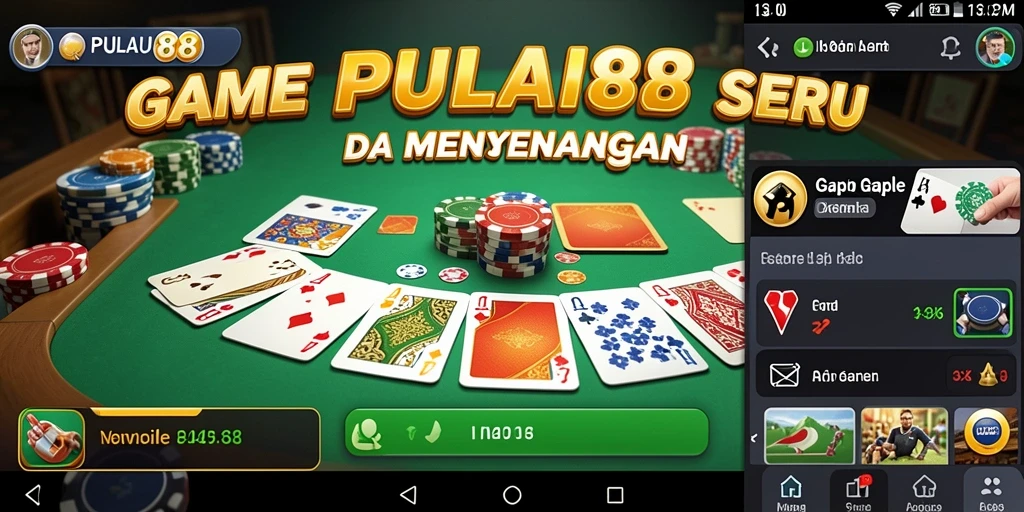 Tampilan menarik dari gameplay Gaple di PULAU88.