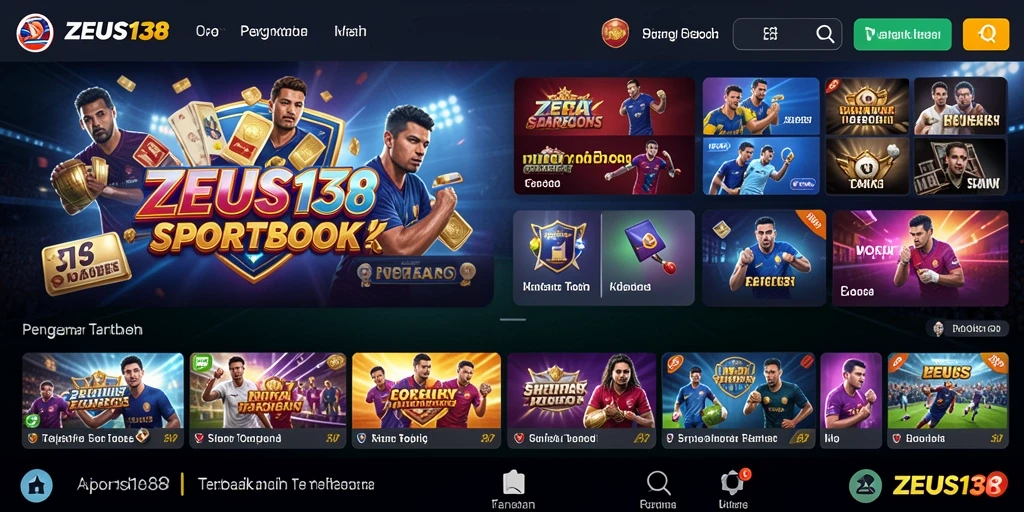 Screenshot utama ZEUS138 menampilkan aktivitas taruhan olahraga yang menarik.